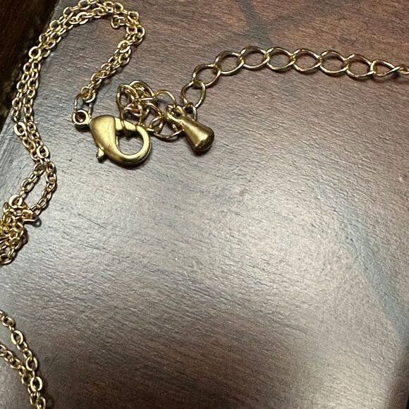 Earrings & Necklace -Gold Tone MCM Modernist Pierced 1.25" TEAR DROP - Picture 5 of 5